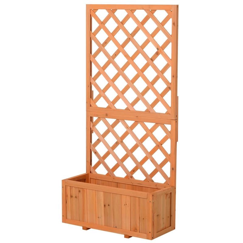 FIORIERA DA ESTERNO IN LEGNO CON SPALLIERA A GRIGLIA PER RAMPICANTI 72.5L X 31.5P X 149.5A CM IN LEGNO