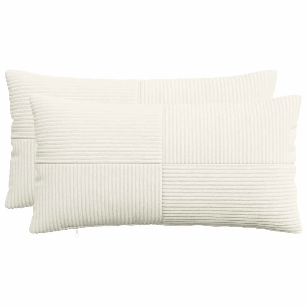 Federa 2 pcs ALMELO Crema 40 x 80 cm corduroy 914611