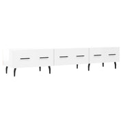 Mobile TV multimediale mensola TV mobile TV sala da pranzo soggiorno camera da letto finitura lucida 150 x 36 x 30 cm legno ingegnerizzato bianco 02_0027045
