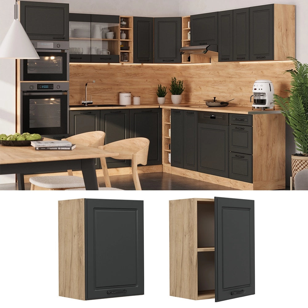 Pensile da cucina R-Line Antracite rustico/Rovere dorato 45 cm Vicco