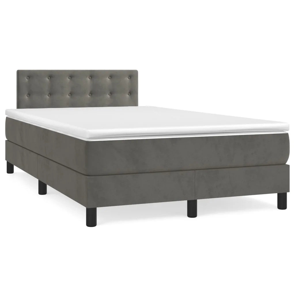 Giroletto a Molle con Materasso Grigio Scuro 120x200 cm Velluto cod mxl 61562