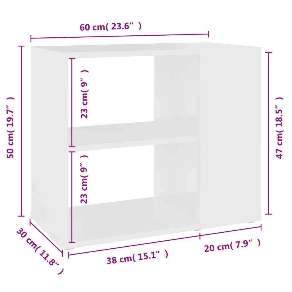 Credenza Bianca 60x30x50 cm in Legno Multistrato 806301