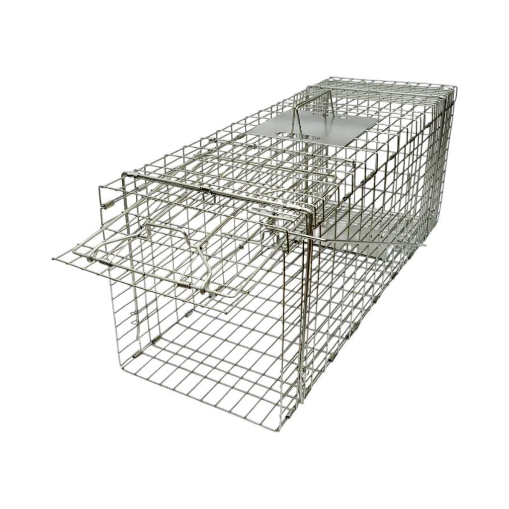 Trappola per animali selvatici tipo gabbia, robusta in metallo, 78 x 30 x 32 cm.
