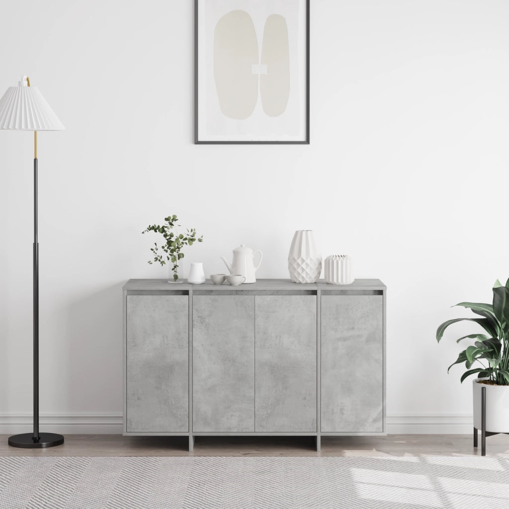 Credenza Grigia in Cemento Grigio cemento Legno ingegnerizzato