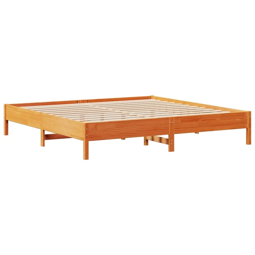 vidaXL Letto senza Materasso Marrone Cera 200x200 cm in Legno di Pino