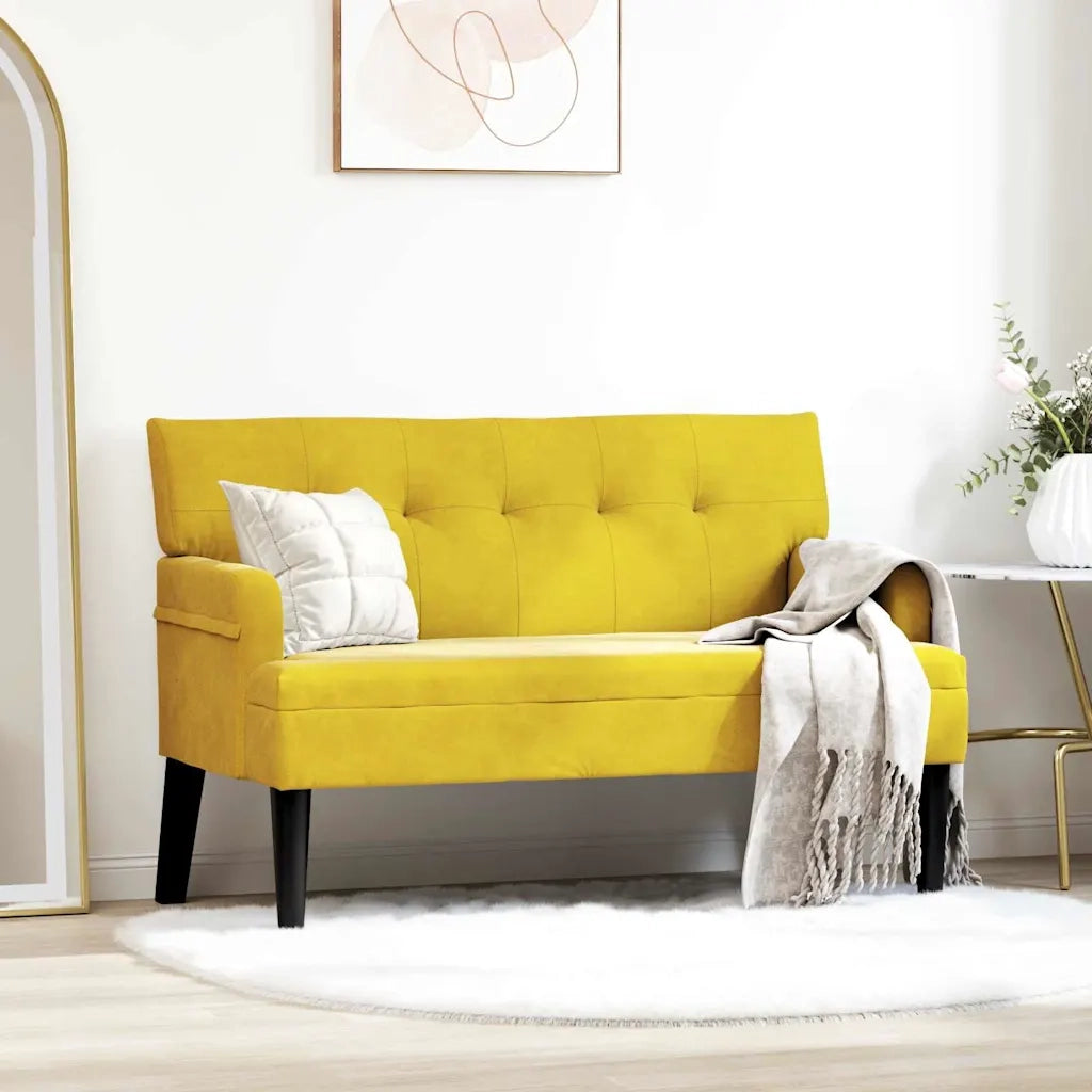 Panca Chesterfield Giallo 112 x 65,5 x 75 cm Velluto CFW2735988
