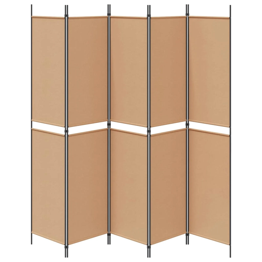 Pannello Separatore a 5 Pannelli Beige 250 x 220 cm Tessuto 42039225