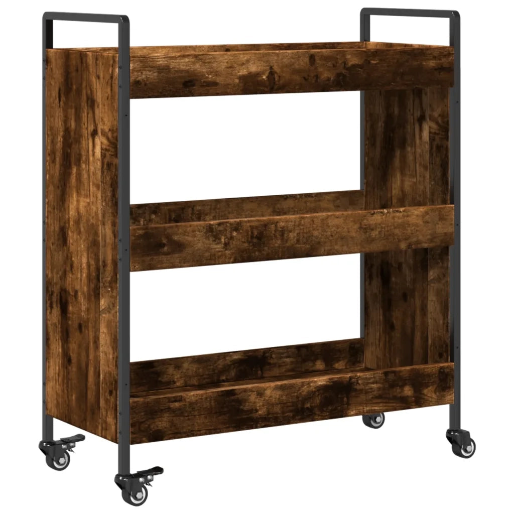 Carrello da Cucina Rovere Fumo 70x30x82 cm in Legno Multistrato CFW3243677