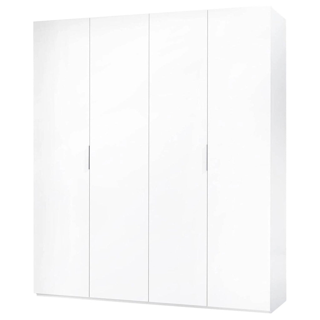 Armadio Multiuso 4 Ante Battenti Con 2 Barre Appendiabiti E Ripiano Interno Per Camera Matrimoniale Cabina Armadio E Stanza Ospiti Design Moderno Minimal 180 x 200 x 52 Cm Colore Bianco