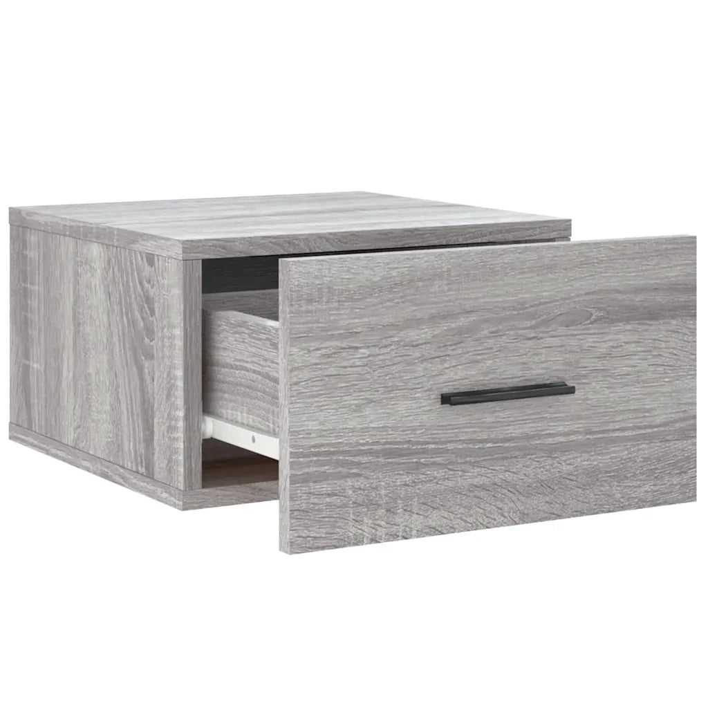 Comodini a Muro 2 pz-Set di 2 Tavolino da notte Grigio Sonoma 35x35x20 cm 442362