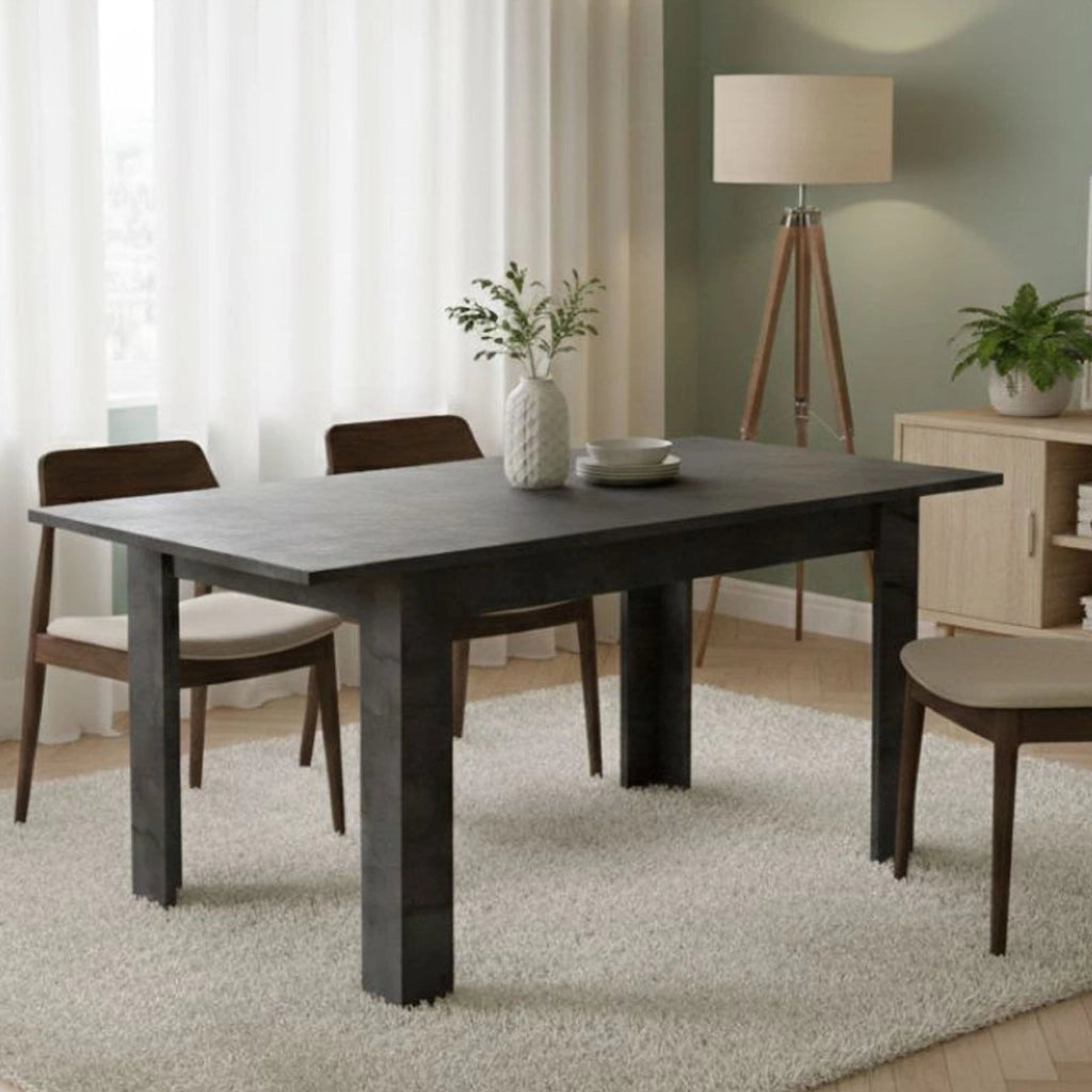 Tavolo allungabile 0, Tavolo da pranzo estensibile, Consolle multiuso con allunghe, Cm 137x90h79, Grigio Cemento