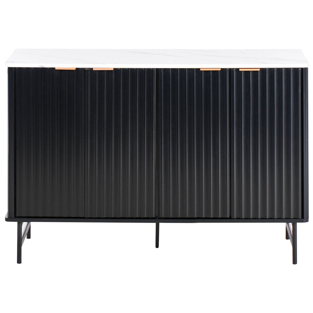 Credenza moderna soggiorno camera da letto con 4 ante in MDF effetto marmo nero camera da letto vintage classico