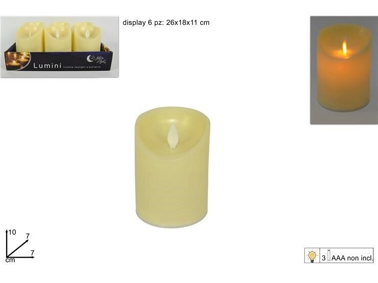 1 Pezzo Lumino con Movimento Fiamma a Batteria 10 cm