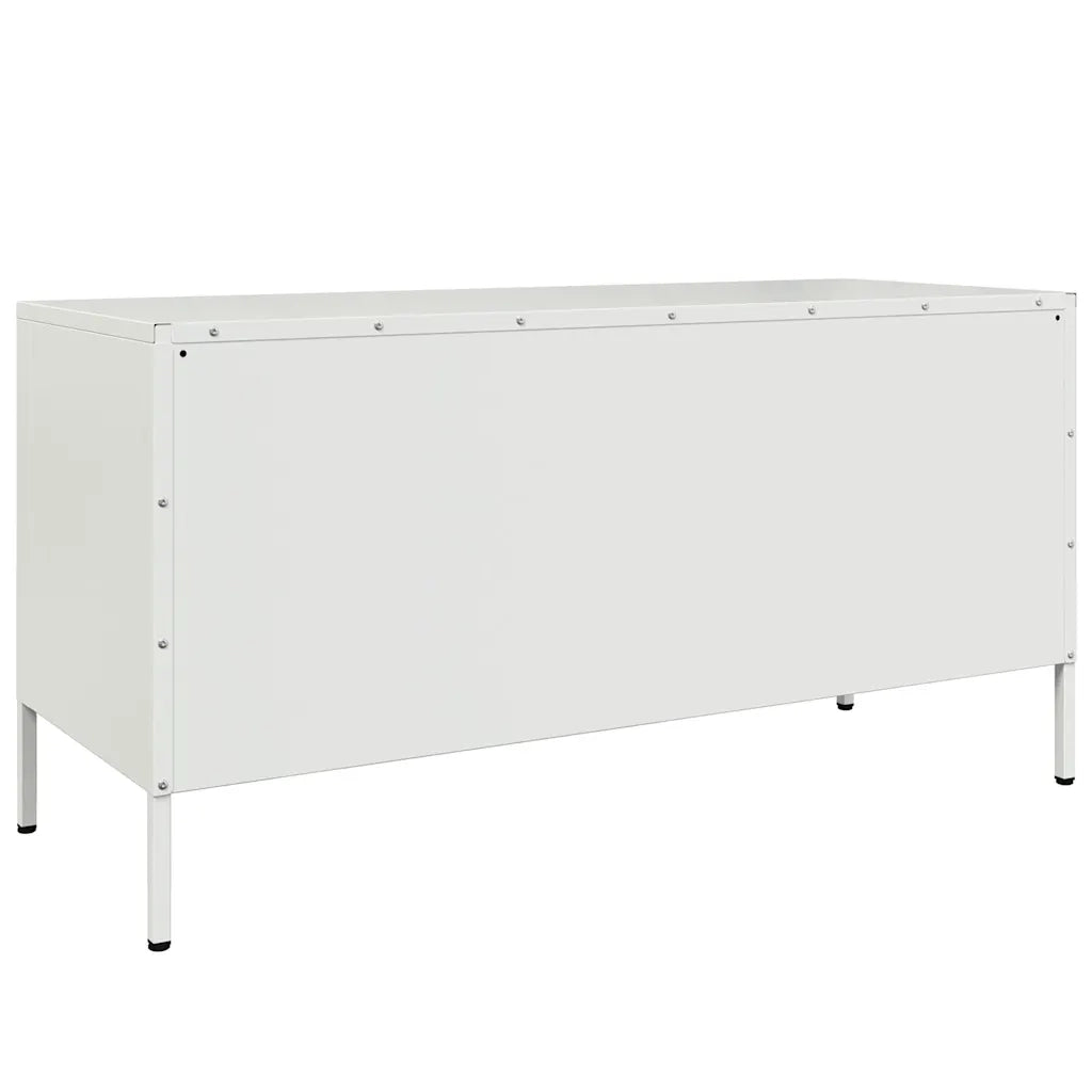 Mobile TV Bianco 100,5x39x50,5 cm in Acciaio 842951