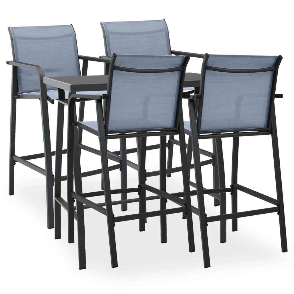 Set Bar da Giardino 5 pz Nero e Grigio cod mxl 30679