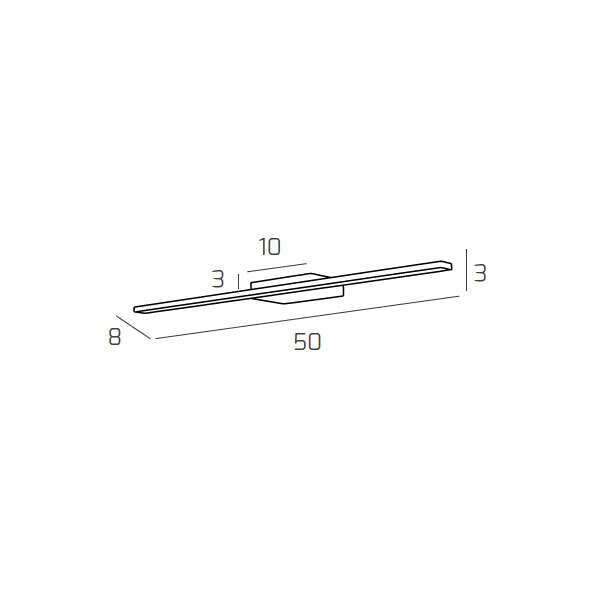 LINE APPLIQUE PER SPECCHI O QUADRI PICCOLA LUCE CALDA BIANCO LED 3000°K 860LM 6W