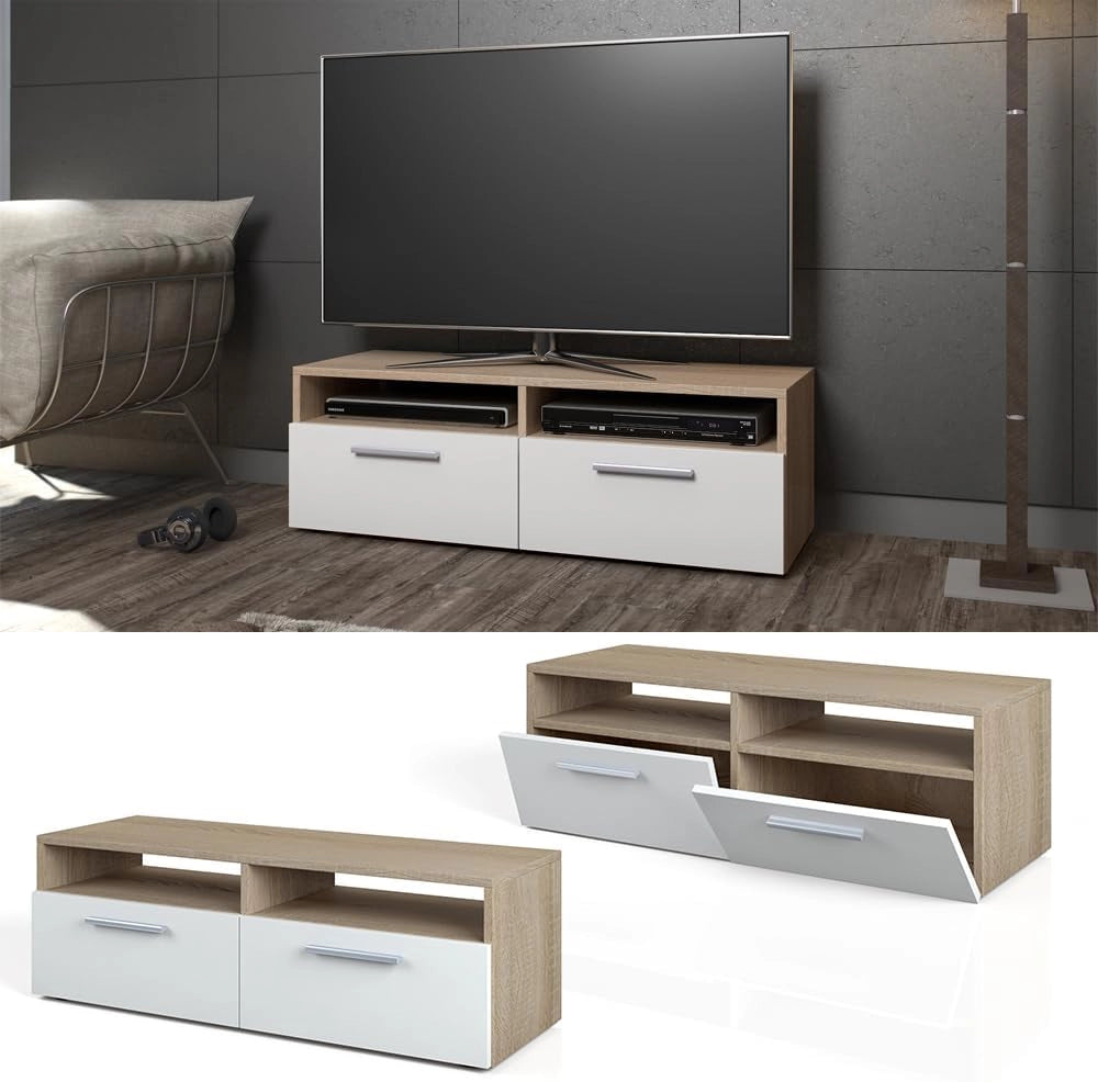 Mobile tv Diego, Sonoma, 95 x 38 cm, adatto come supporto TV con ripiani aperti