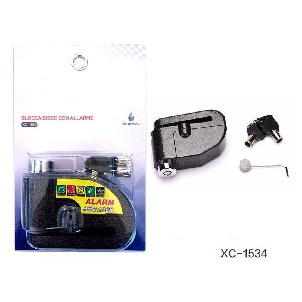 Trade Shop - Lucchetto Antifurto Bloccadisco Con Allarme Sonoro 110db Per Moto Bici Xc-1534 -