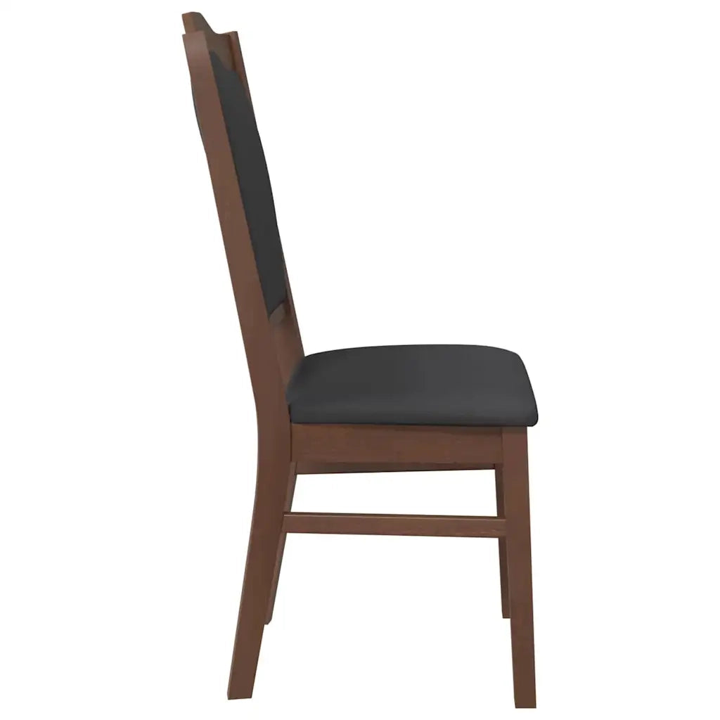 Sedie da Pranzo con Cuscini 2pz Marrone Legno Massello di Hevea 4102467