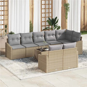 Set Divano da Giardino 9 pcs Beige e Grigio Chiaro polyrattan 3355449