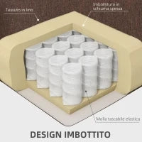 Poltrona Alzapersona Reclinabile con Poggiapiedi, in Tessuto Effetto Lino, 87x92x105 cm, Caffè