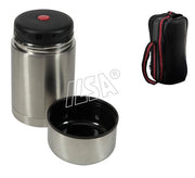 Portapranzo portavivande in acciaio inox con custodia 1 litro