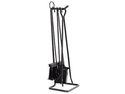 SET ATTREZZI DA CAMINO 4 ACCESSORI CAMINETTO PRIMO C/TRESPOLO CM.14XH50