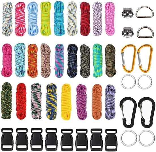 Set di corda multifunzionale in nylon - Corda 550 in nylon con ganci e aghi per cintura per cani collare per cani