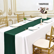 Tavolo da pranzo in seta verde smeraldo, 6 pezzi - 30 x 183 cm - lunghe gambe - decorazione da tavola per matrimoni, feste di compleanno e festeggiamenti