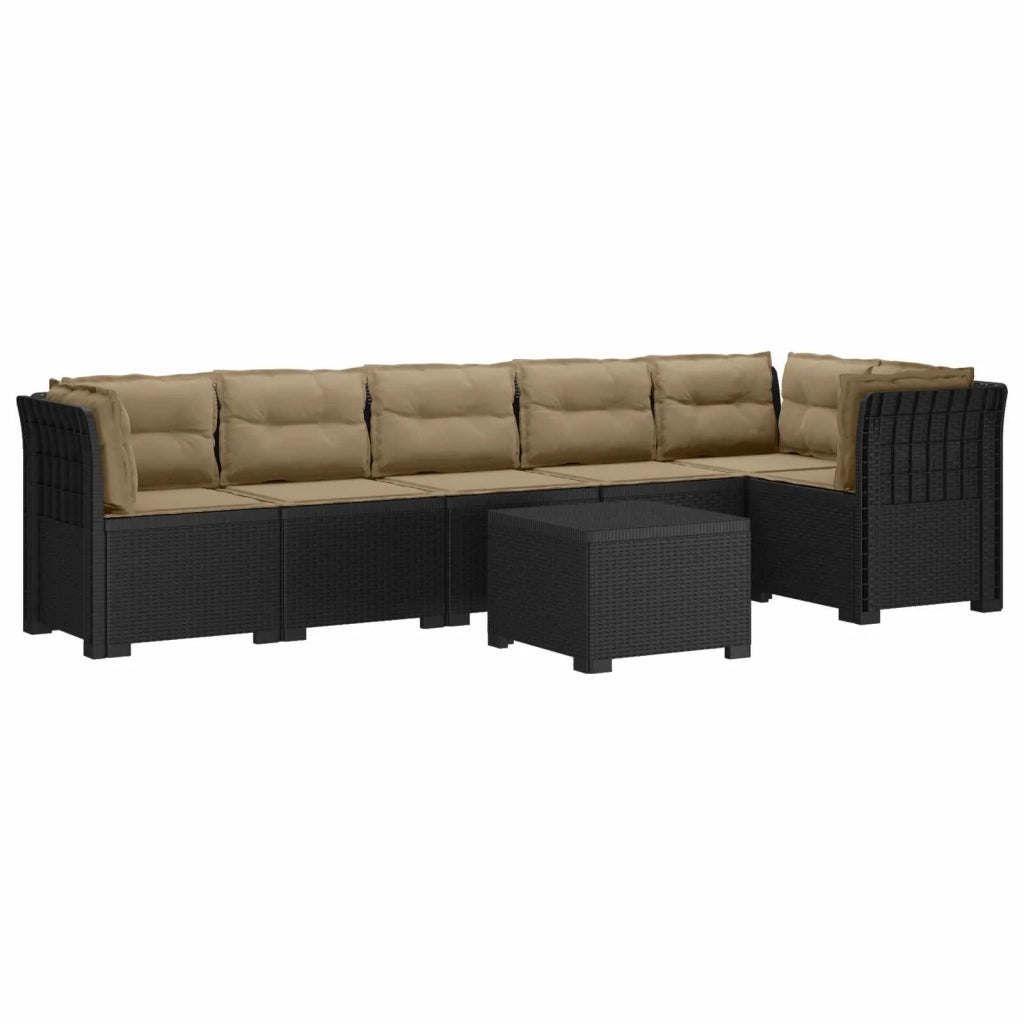 Divano da Giardino 6 Posti con Cuscini Aspetto Rattan PP 3444124