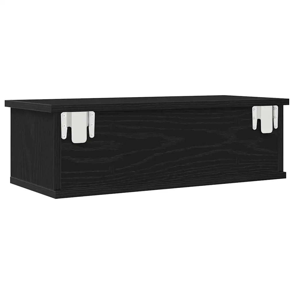 Armadietto a muro con cassetto Rovere Nero 60 x 26 x 18,5 cm 862435