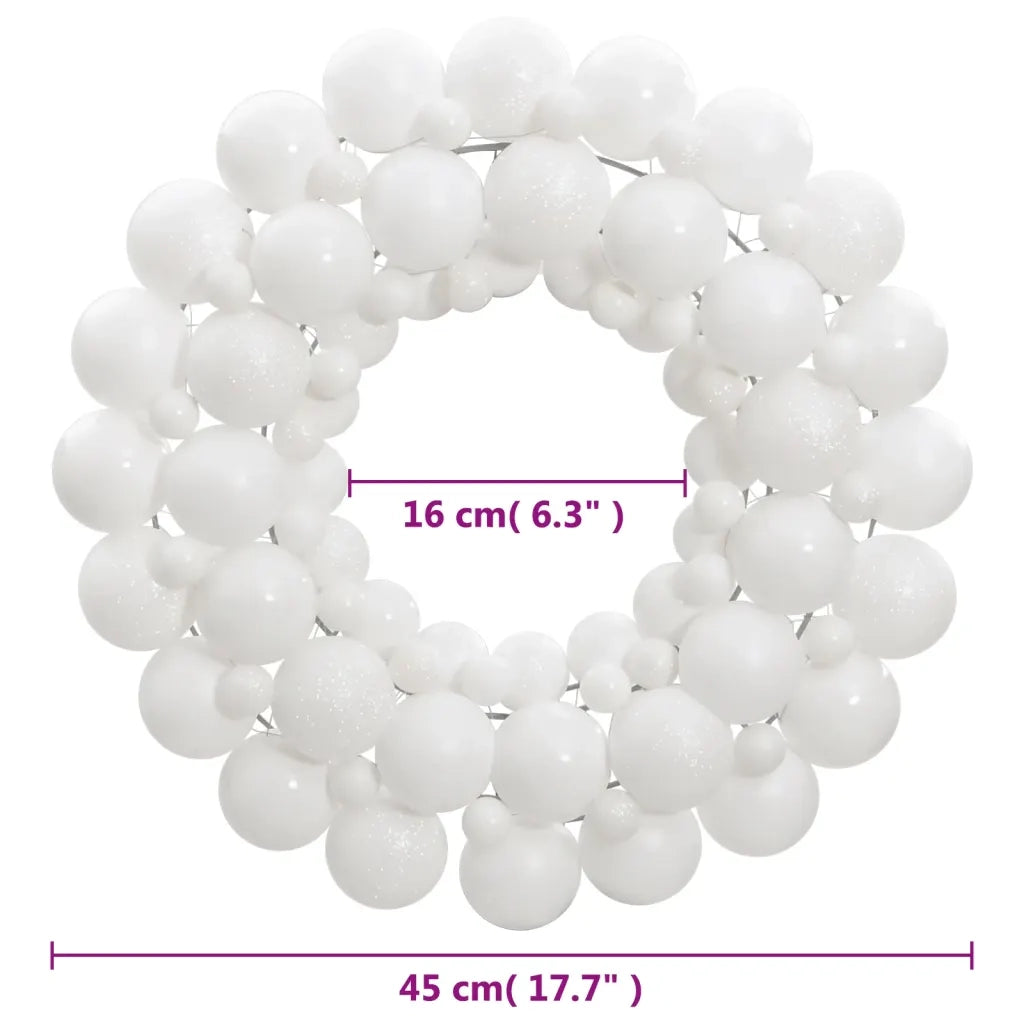 Ghirlanda di Natale Bianca 45 cm in Polistirene 356126