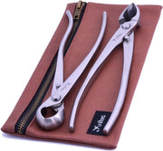 Set di attrezzi per bonsai 210 mm lama in acciaio inossidabile forbici a palla forbici a forma di conca - borsa di tela impermeabile