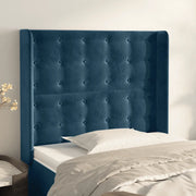 Testiera ad Orecchio Blu Scuro 83x16x118/128 cm in Velluto 3120048