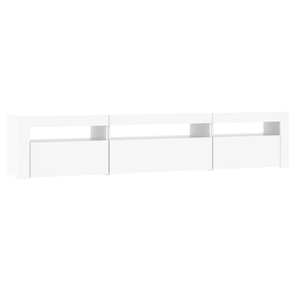 Mobile TV multimediale scaffale TV credenza mobile TV per sala da pranzo soggiorno camera da letto con luci LED 195 x 35 x 40 cm bianco 02_0026545