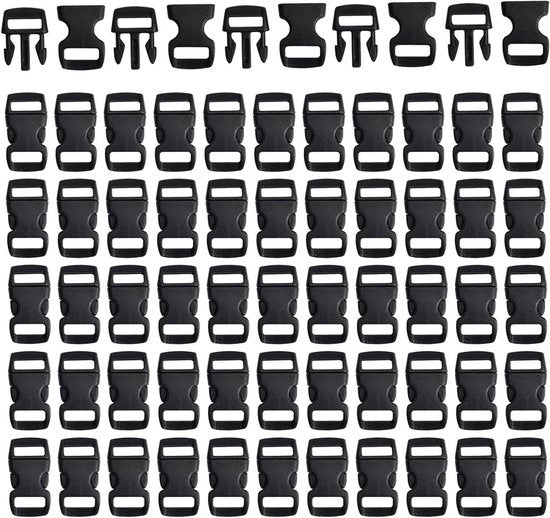 Buchi da 60 pin 11mm per cinture da zaino in plastica per cinture da paracorda - Spine di ricambio per cinture da zaino, bagagli, corda di trasporto Nero 60 cm
