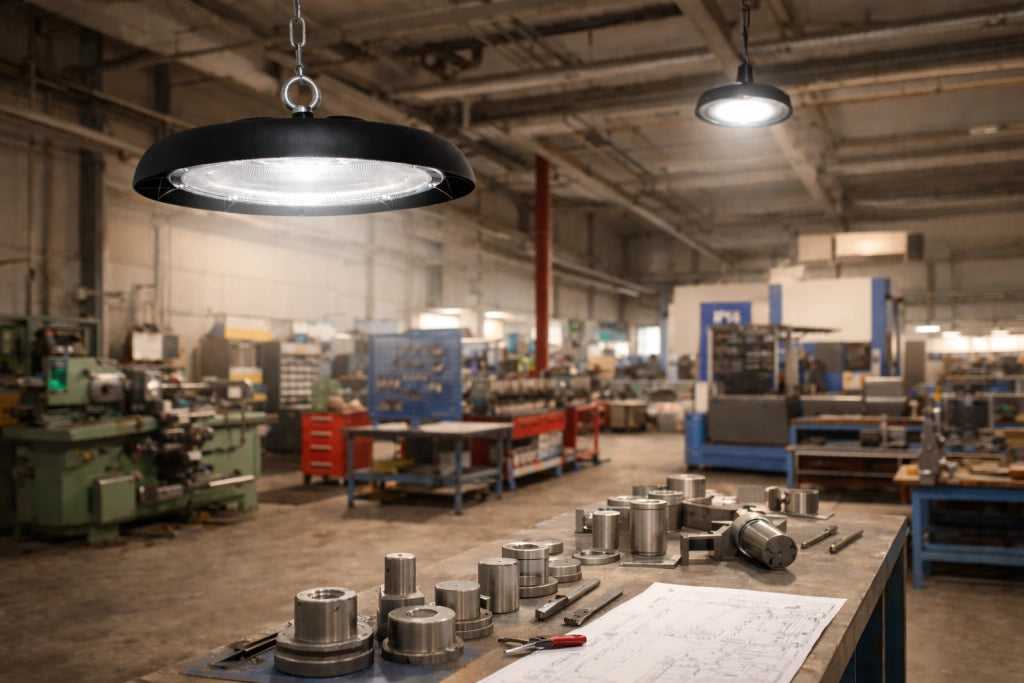 Campana LED Industriale High Bay UFO 150W IP65 13500 Lumen 4000K Luce naturale – Proiettore LED per Capannoni e Magazzini