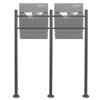 Telaio di supporto per cassetta postale doppia autoportante, verniciato a polvere antracite