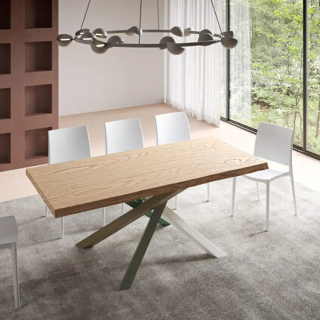 Tavolo allungabile 180/230x90 cm Versalux rovere scortecciato gambe multicolore 4/A