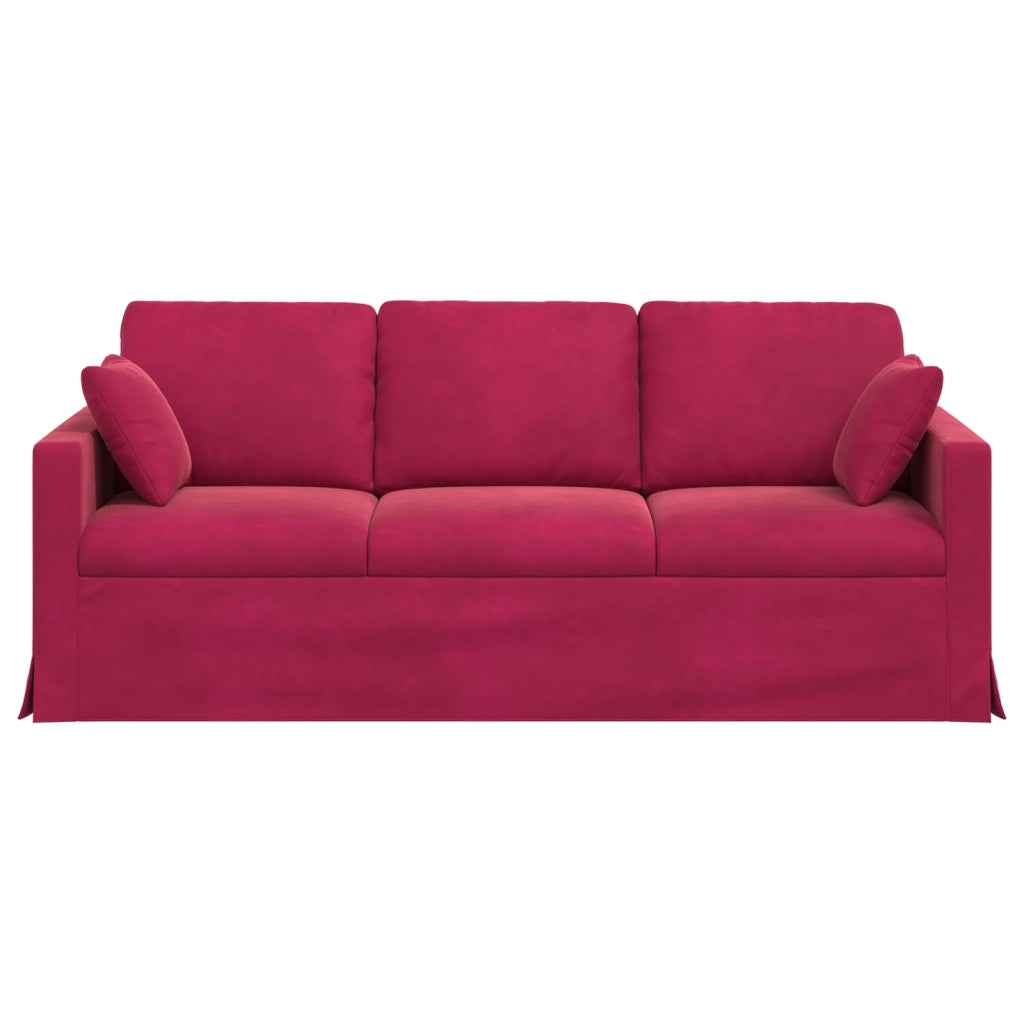 Divano Rosso Vino 198 x 78 x 80 cm Velluto