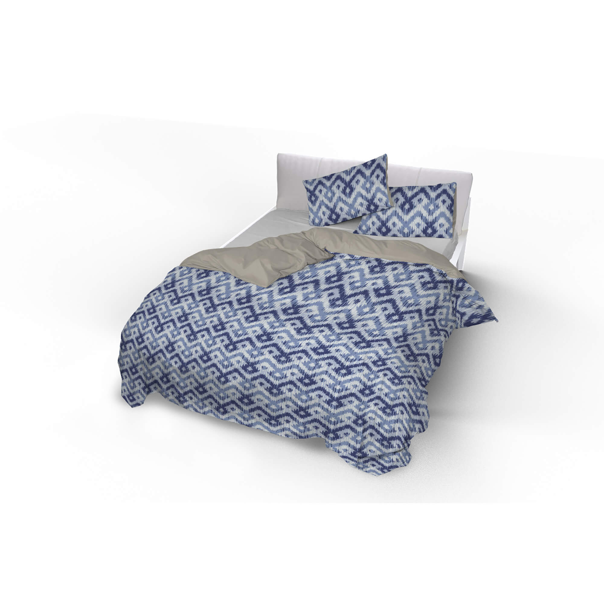 Copripiumino Matrimoniale con Stampa sul Sacco e Federe Doubleface Rombi