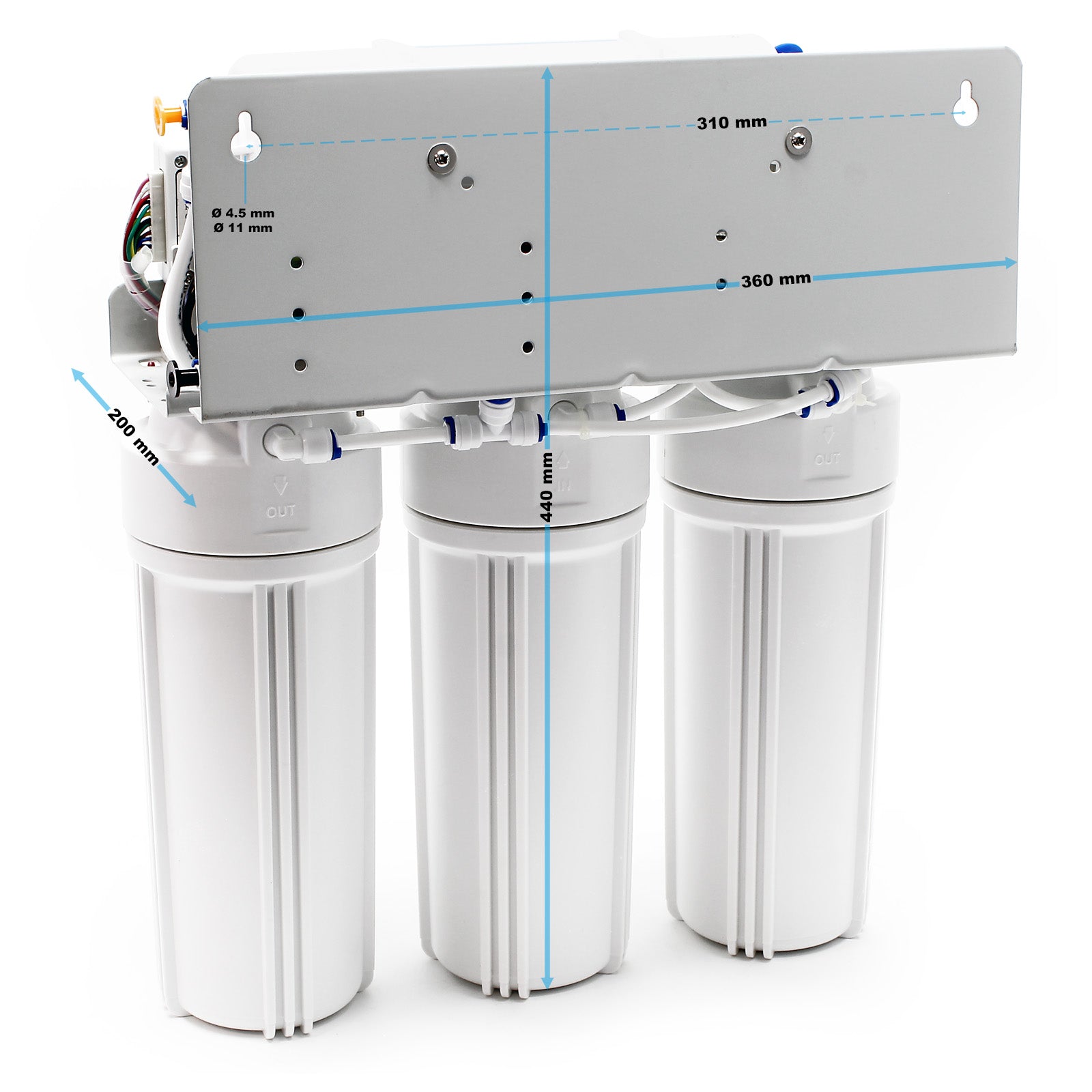 Naturewater NW-RO50-D1 Impianto osmosi inversa, filtrazione 5 stadi 190 l/giorno, con pompa e serbatoio