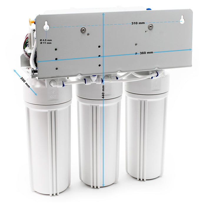 Naturewater NW-RO50-D1 Impianto osmosi inversa, filtrazione 5 stadi 190 l/giorno, con pompa e serbatoio