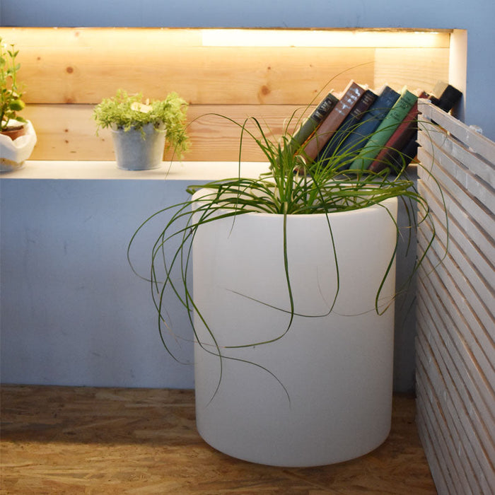 Vaso Luminoso da Esterno 35x42 cm In Polietilene Rose Led Bianco Neutro