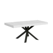 Tavolo allungabile 90x90/194 cm Clerko Premium Bianco Frassino gambe Antracite