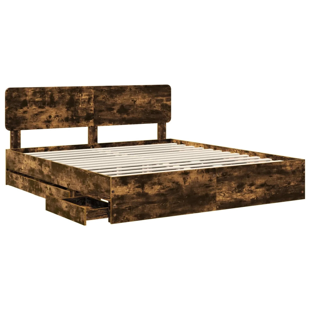 Struttura del letto Quercia Affumicata 200 x 200 cm 3412154