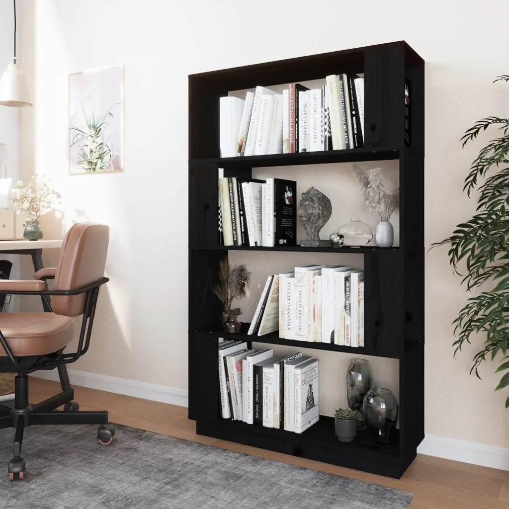 Libreria Divisorio-Scaffale per Libri-Mobile di Stoccaggio Bianco 80x25x132 cm Legno Massello di Pino 838231