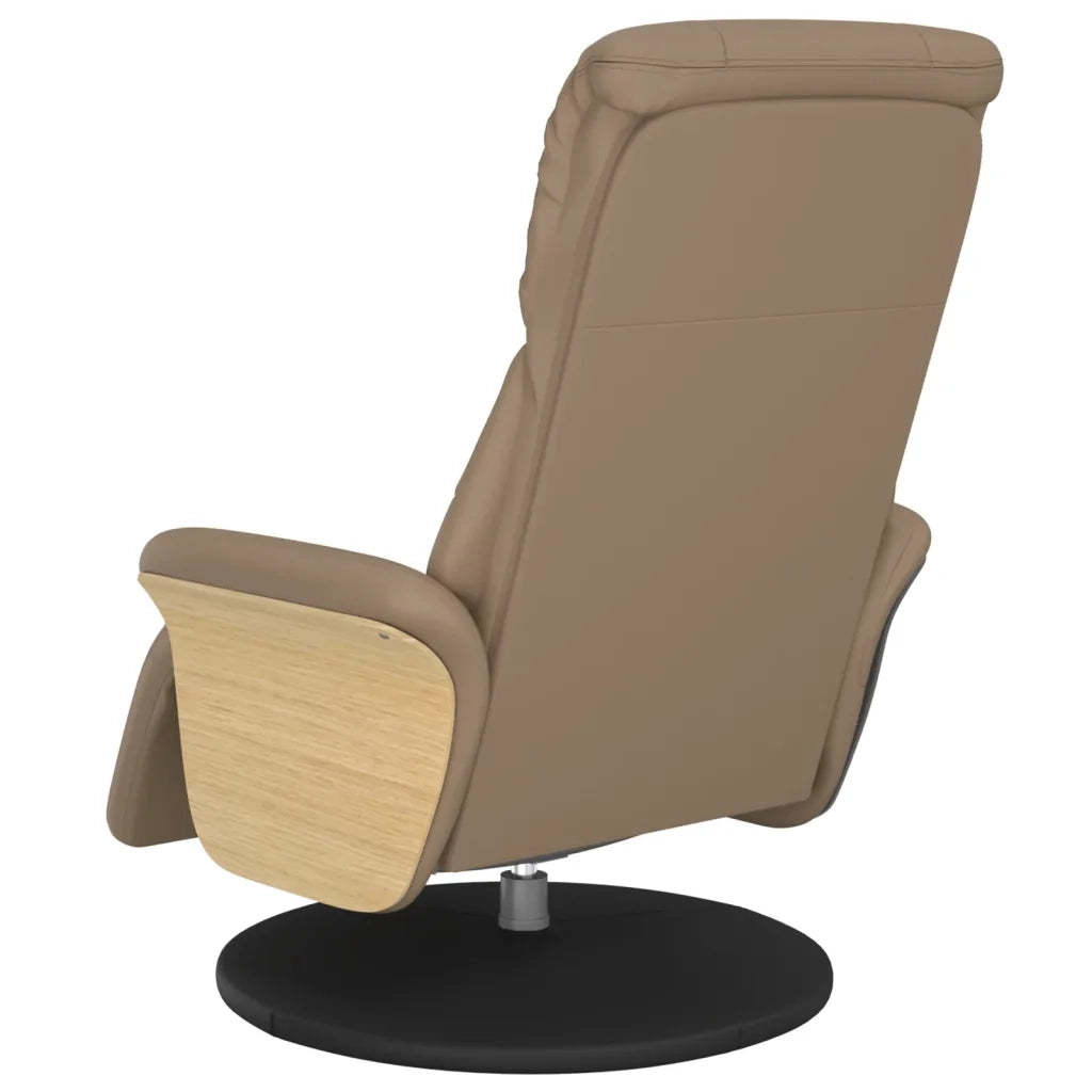 Poltrona Reclinabile con Poggiapiedi Cappuccino in Similpelle 356628