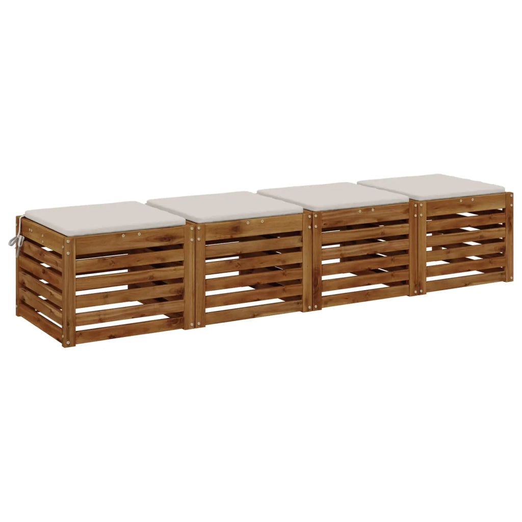 Cuscini per Sedia in 4 Pezzi SOEST 4 pz 100% Poliestere Bianco 944327