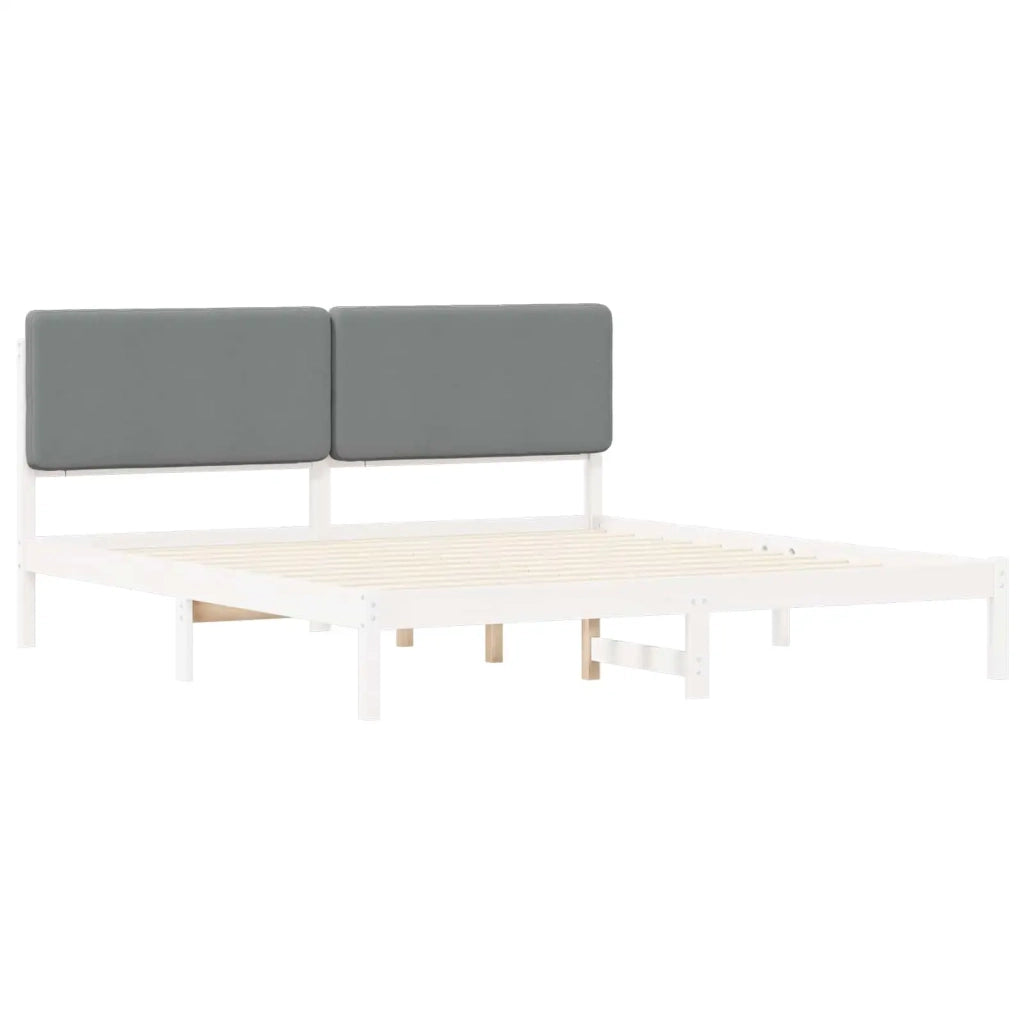 Letto con Testiera Rivestita Grigio chiaro 180 x 200 cm 877893